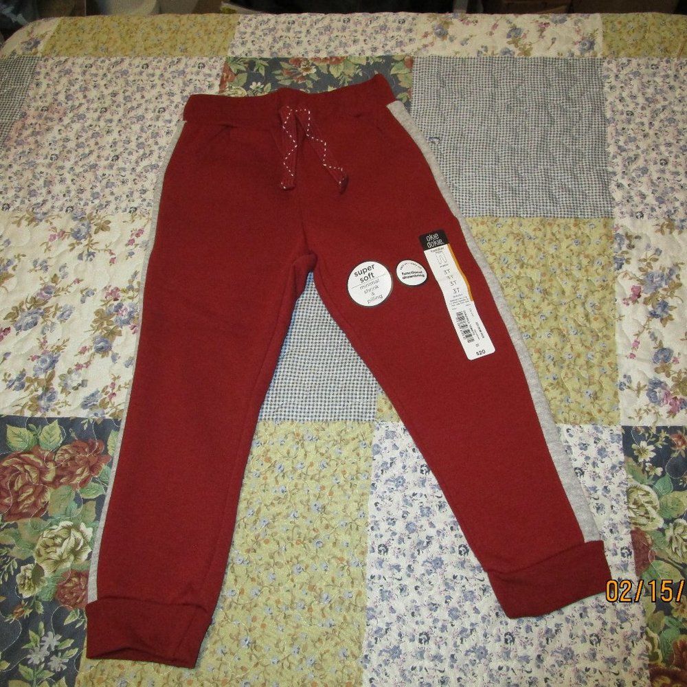 Okie Dokie Fleece Toddler Girls Cuffed Jogger Pant